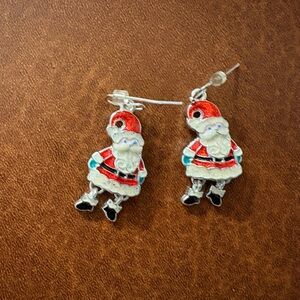 Santa Claus dangling pierced earrings
